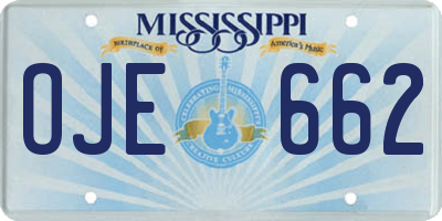 MS license plate OJE662