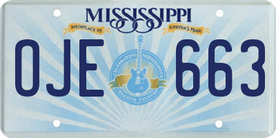 MS license plate OJE663