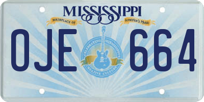 MS license plate OJE664