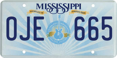 MS license plate OJE665