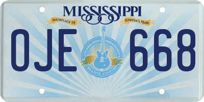 MS license plate OJE668