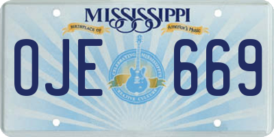 MS license plate OJE669