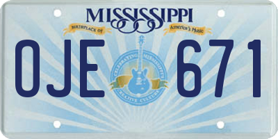 MS license plate OJE671