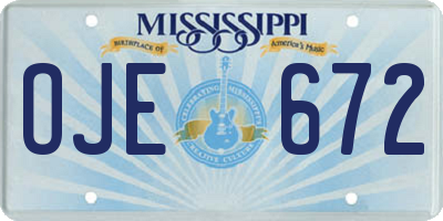 MS license plate OJE672