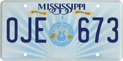 MS license plate OJE673