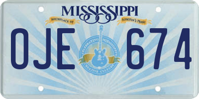 MS license plate OJE674