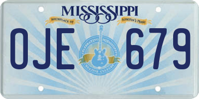 MS license plate OJE679
