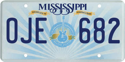 MS license plate OJE682