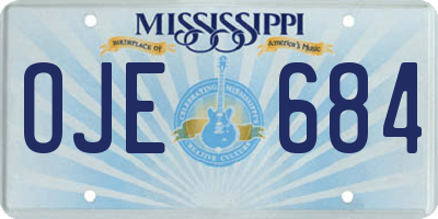 MS license plate OJE684