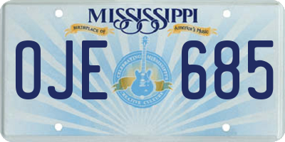 MS license plate OJE685