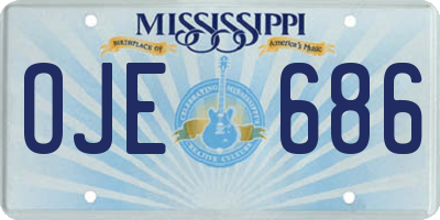 MS license plate OJE686