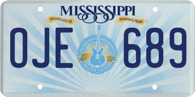 MS license plate OJE689