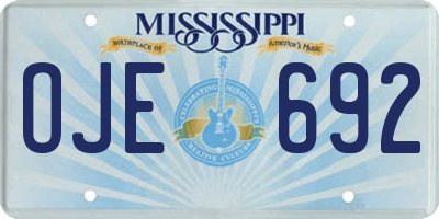 MS license plate OJE692