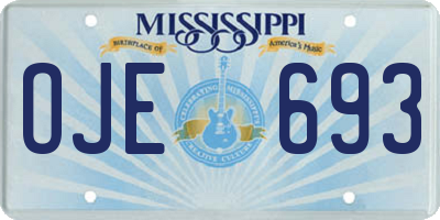 MS license plate OJE693