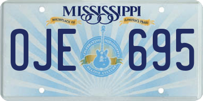 MS license plate OJE695