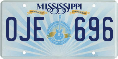 MS license plate OJE696