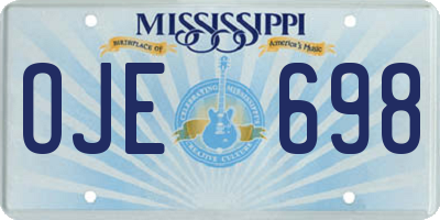 MS license plate OJE698