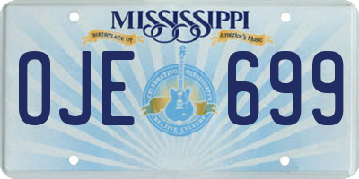 MS license plate OJE699
