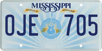 MS license plate OJE705