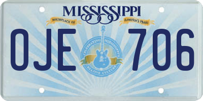 MS license plate OJE706