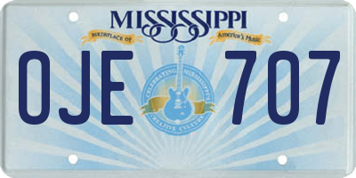 MS license plate OJE707