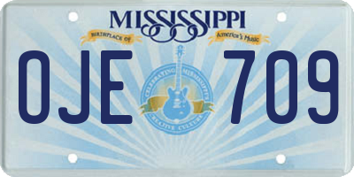 MS license plate OJE709