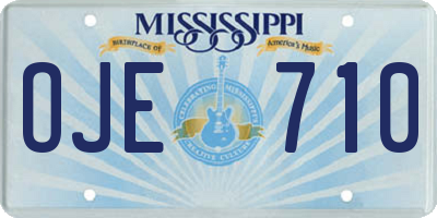 MS license plate OJE710
