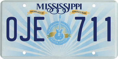 MS license plate OJE711