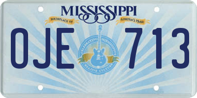 MS license plate OJE713