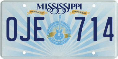 MS license plate OJE714