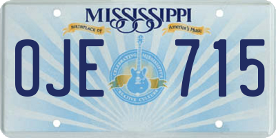 MS license plate OJE715