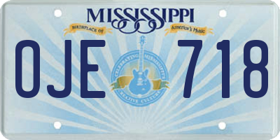 MS license plate OJE718