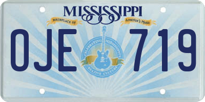 MS license plate OJE719