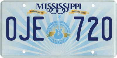 MS license plate OJE720