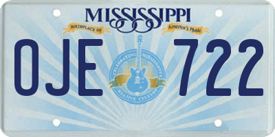 MS license plate OJE722