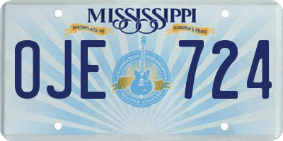 MS license plate OJE724
