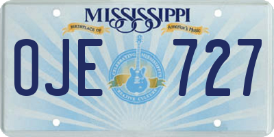 MS license plate OJE727