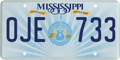 MS license plate OJE733