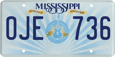 MS license plate OJE736