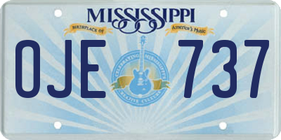 MS license plate OJE737