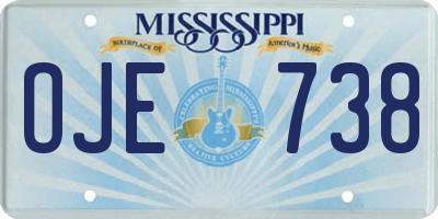 MS license plate OJE738