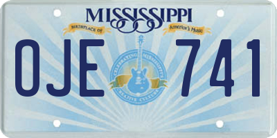 MS license plate OJE741