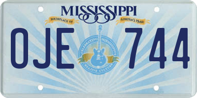 MS license plate OJE744