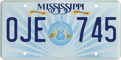 MS license plate OJE745