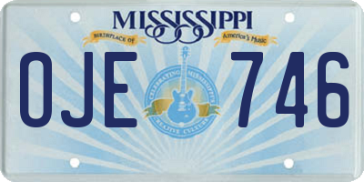MS license plate OJE746