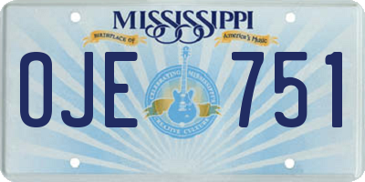 MS license plate OJE751