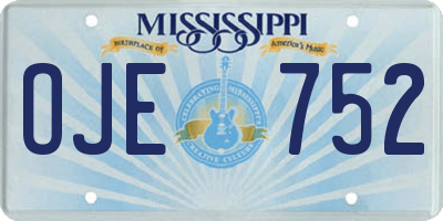 MS license plate OJE752