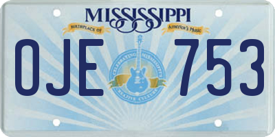 MS license plate OJE753