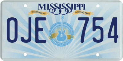 MS license plate OJE754