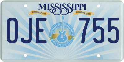 MS license plate OJE755
